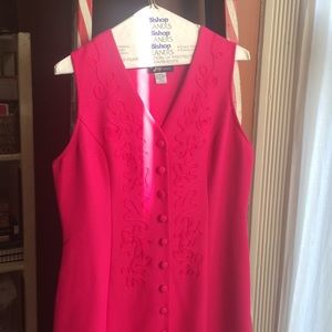 Fuchsia pink women’s dress.